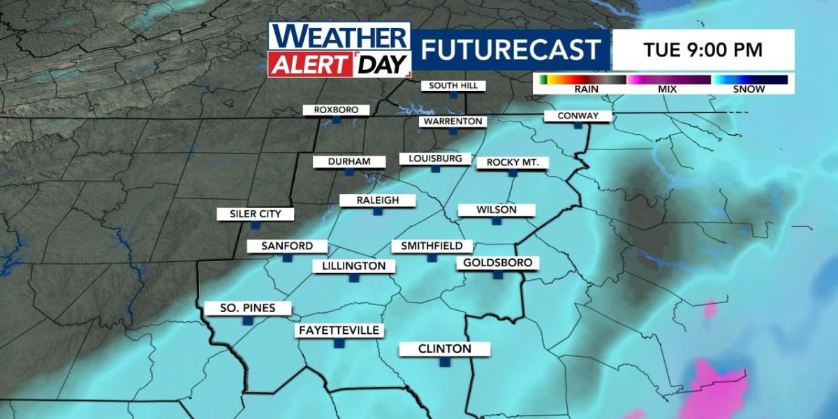 Snowfall Forecast: 1-2 Inches in Triangle, Heavier Accumulation in Southeastern Counties