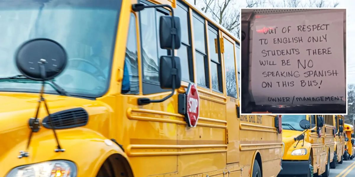 Pennsylvania School Bus Sparks Backlash Over Racist Sign Banning Spanish